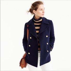 J. Crew Stadium Cloth Majesty Peacoat